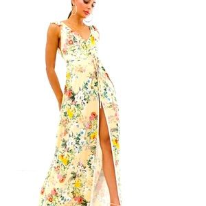 Yellow floral maxi dress